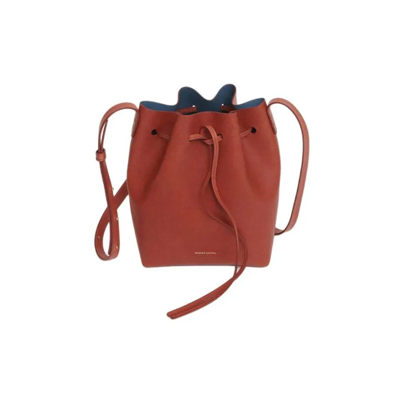 MANSUR GAVRIEL Plant Tanned Leather Bucket Bags Shoulder Bag Crossbody Bag Mini Women's Brown & Blue-1