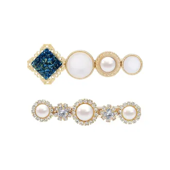 ROYALSASA Alloy, Faux Pearl, Faux Crystal Hair Clips Women's