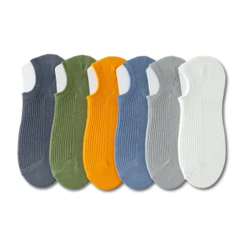 MANCHU No Show Socks Men's 6 Pack