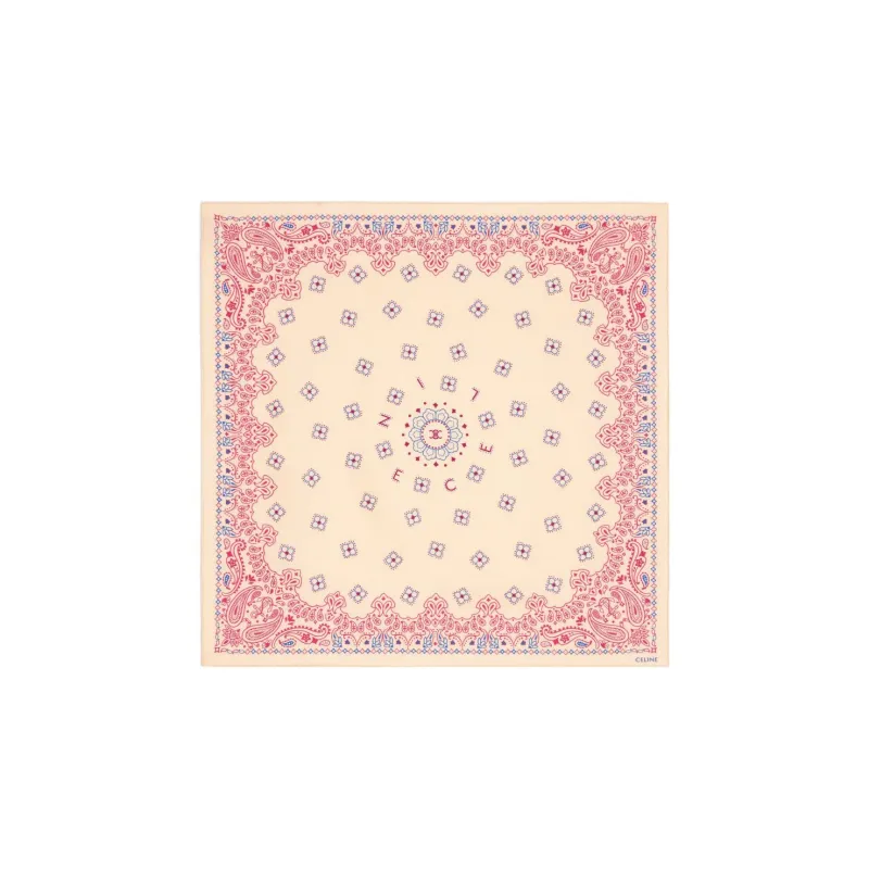 CELINE Bandana In Americana Silk Twill Paille-0