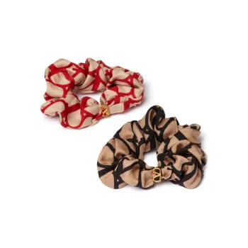 Valentino Toile Iconographe Silk Scrunchies Set Of Two