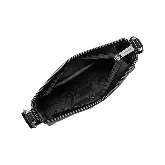 MICHAEL KORS Jet Set Travel Artificial Leather Monogram Shoulder Bag, Crossbody Bag Trumpets Women's Black-2