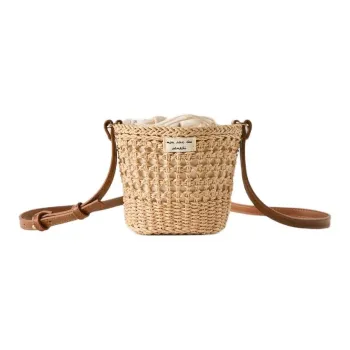 ZARA Cellulose Material Handbag Mini Women's Light Beige Yellow