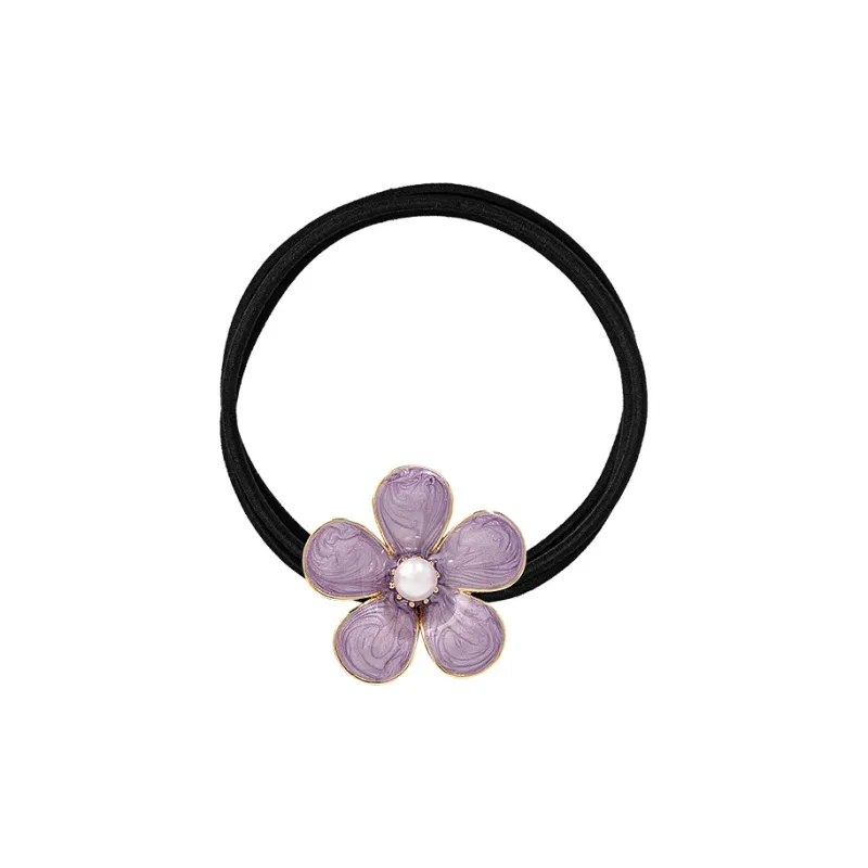ROYALSASA 3 Strand Rubber Band, Alloy Hair Tie Women's-0