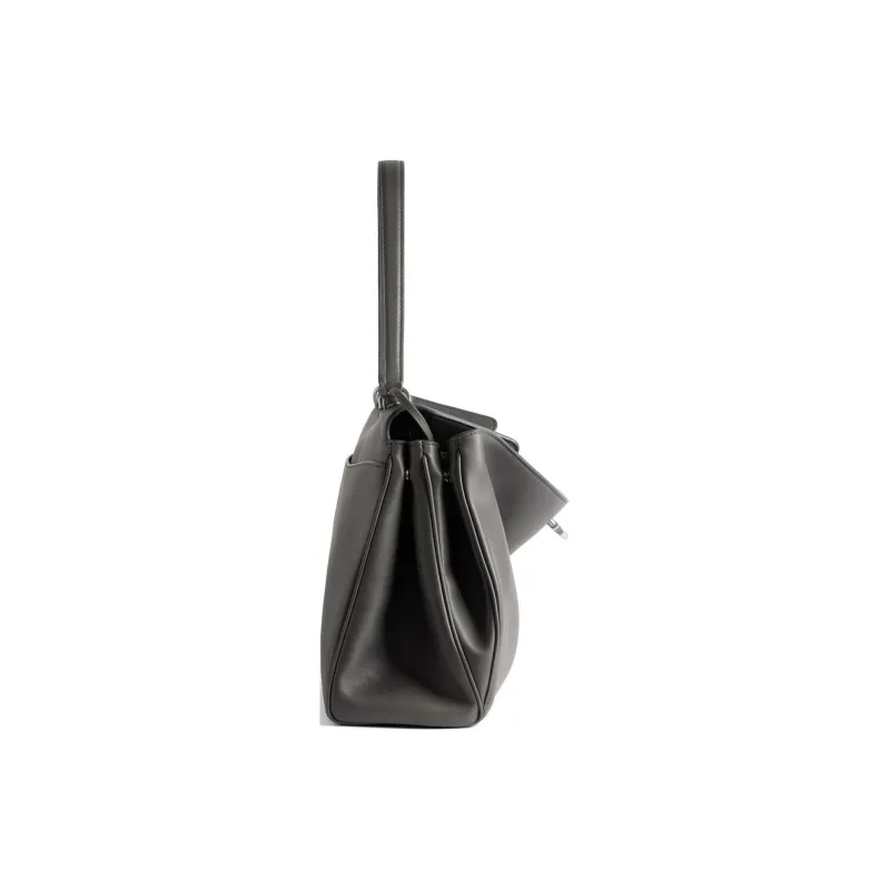 Balenciaga Smooth Calf Leather One Shoulder Handbags Medium Size Women's Gray-2