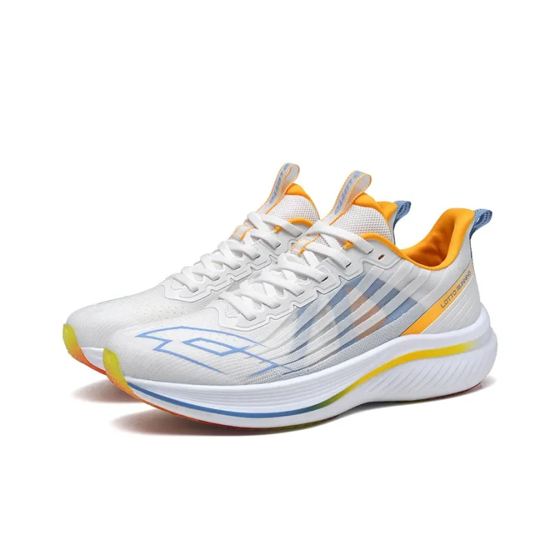 LOTTO Cushioning Anti Slip And Wear Resistant Low Top Carbon Plate Marathon Running Shoes Men's White Blue-4