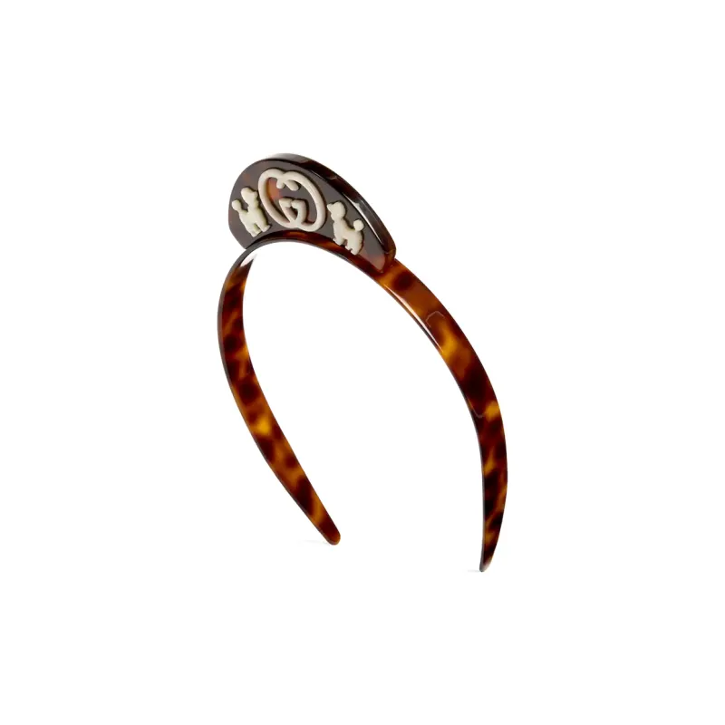 GUCCI Interlocking G Logo Plaque Headband-1