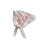 Pink Lace Trim Baby Bandana Bibs