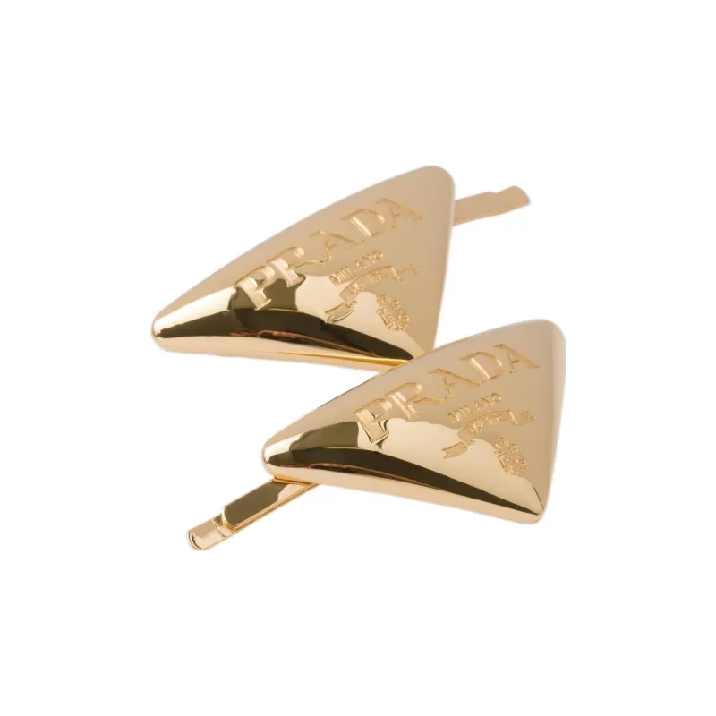 PRADA Metal Hair Clip Women's Gold-1