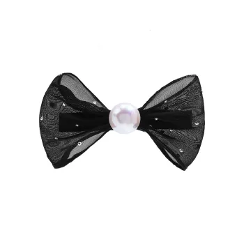 ROYALSASA Silk Chiffon, Faux Pearl Hair Clips Women's