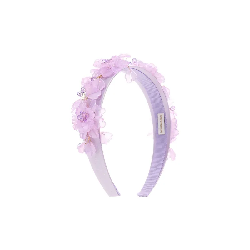 MONNALISA Faux-flower Satin-finish Head Band-1