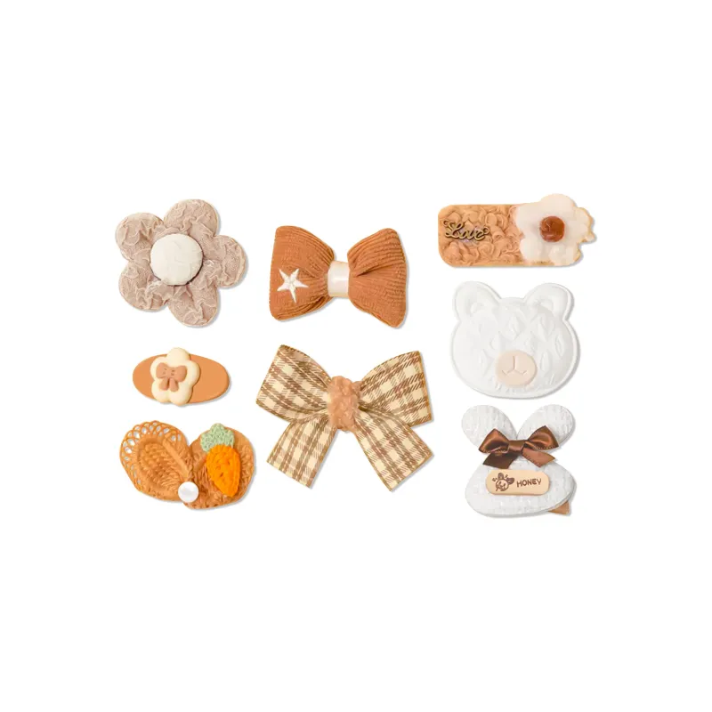 ARPOLINE Hair Clips Women's White Brown-0