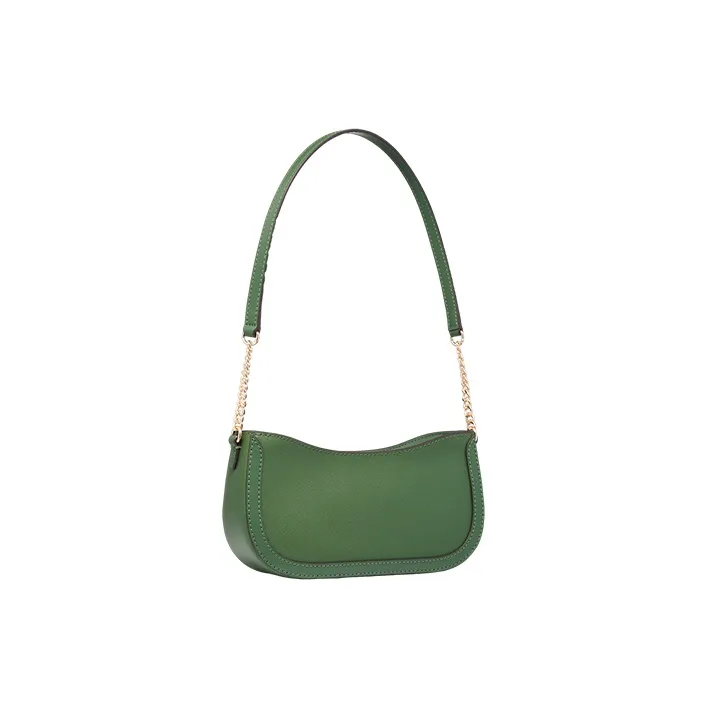 MICHAEL KORS Leather Crescent Bag Shoulder Bag Small Size Women's Leather Brown/Milk White/Green-1