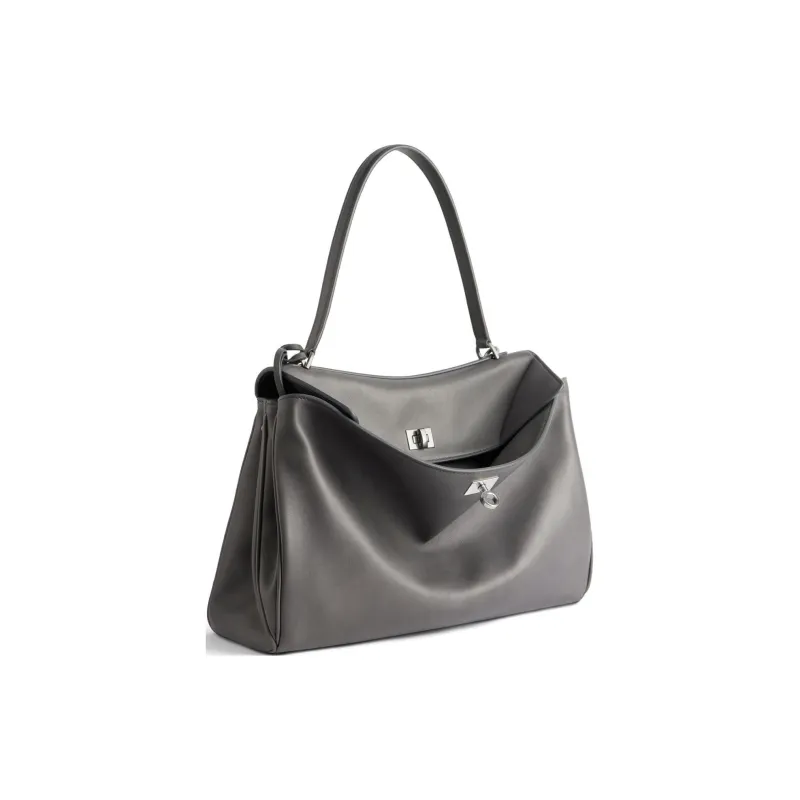 Balenciaga Smooth Calf Leather One Shoulder Handbags Medium Size Women's Gray-1