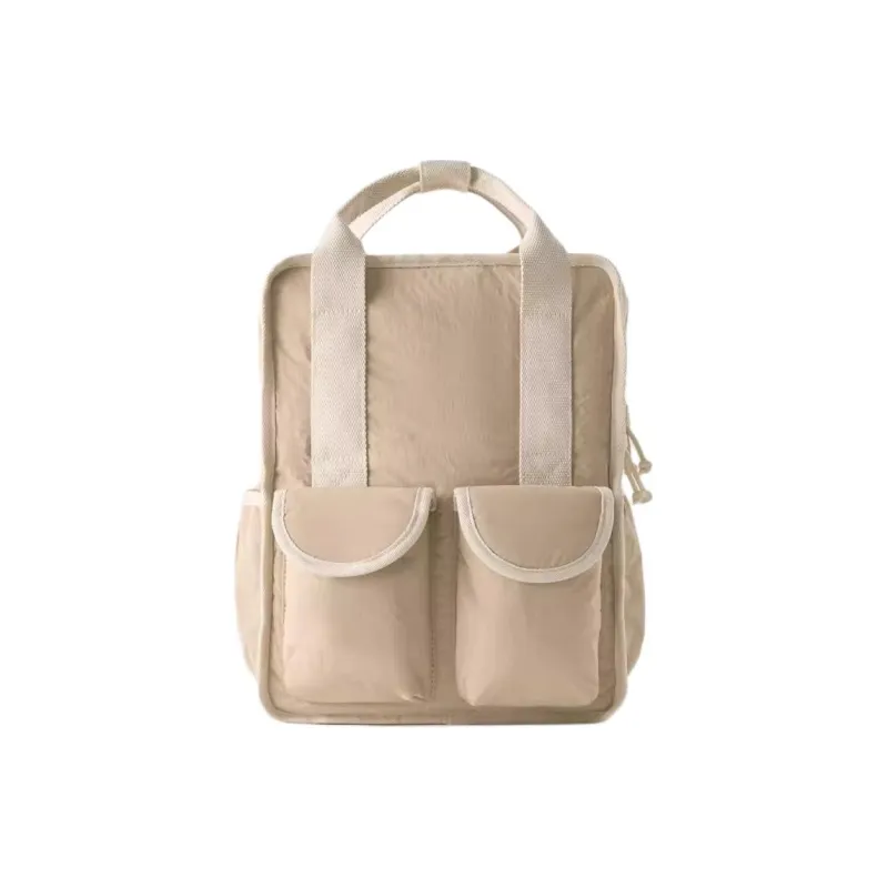 ZARA Polyamide Backpack Regular Women's Light Beige Yellow-0