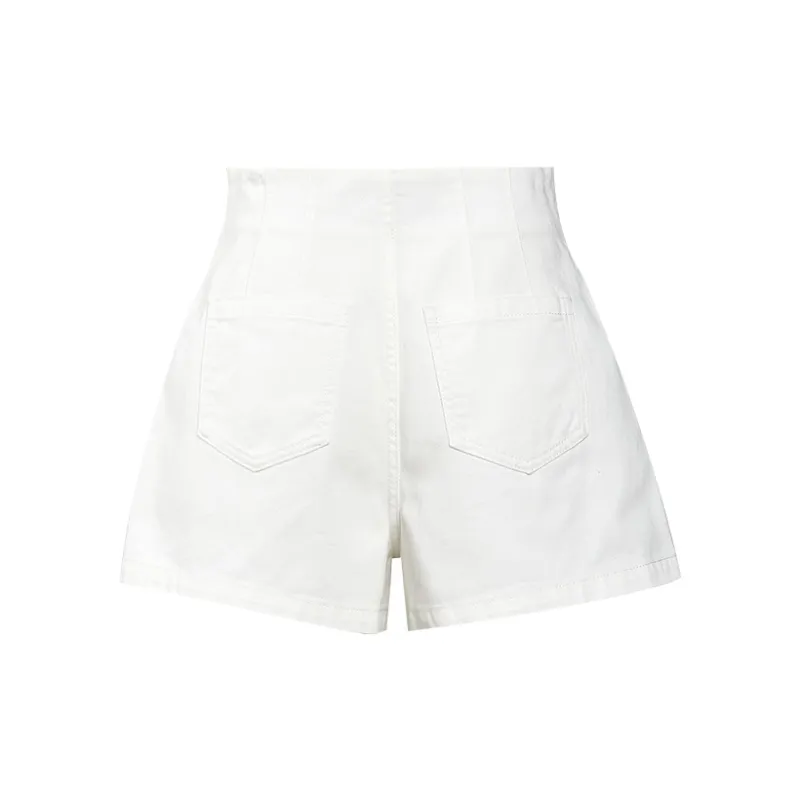 TAMMY TANGS Denim Shorts Women's White-1