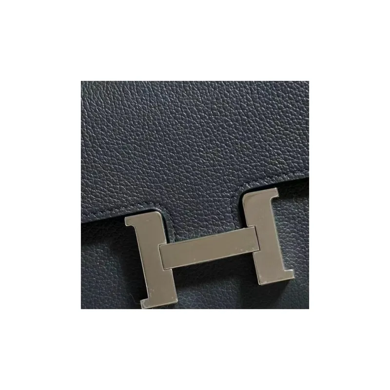 HERMES Constance Slim Evercolor Leather Wallet, Card Holder, Coin Purse, Fanny Pack Women's Haze Gray H0 Color-1