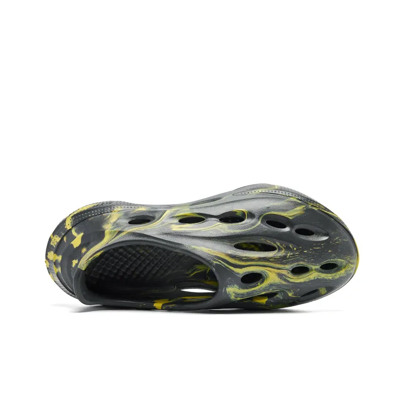 QIAODAN Fangs Clogs Men's Lightning Gray Mustard Green-3
