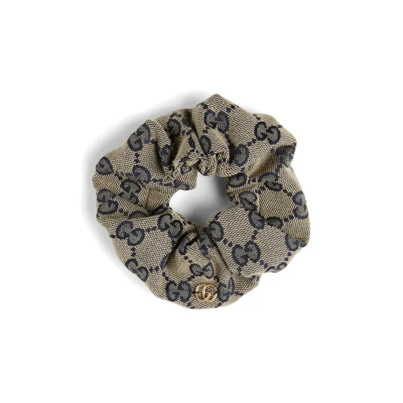 GUCCI Double G Logo Plaque Scrunchy-0