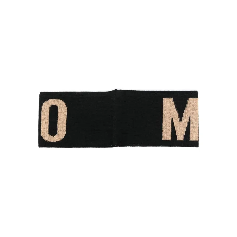 MOSCHINO Intarsia Knit-logo Slip-on Headband-1