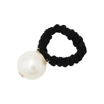 CHANEL Hair Accessory Hair Tie Women's Black