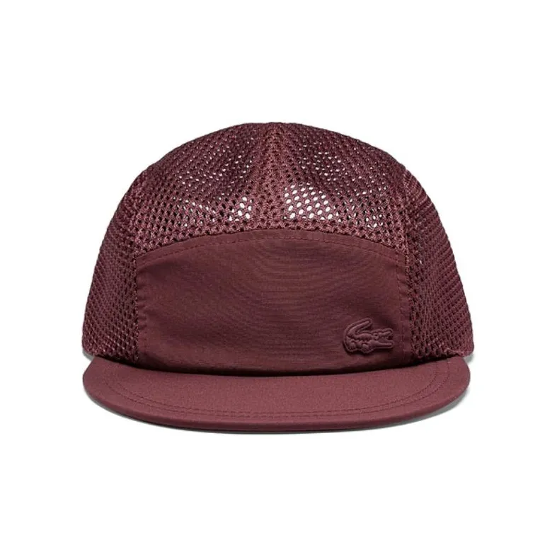 LACOSTE Polyester Baseball Caps Unisex Burgundy-1