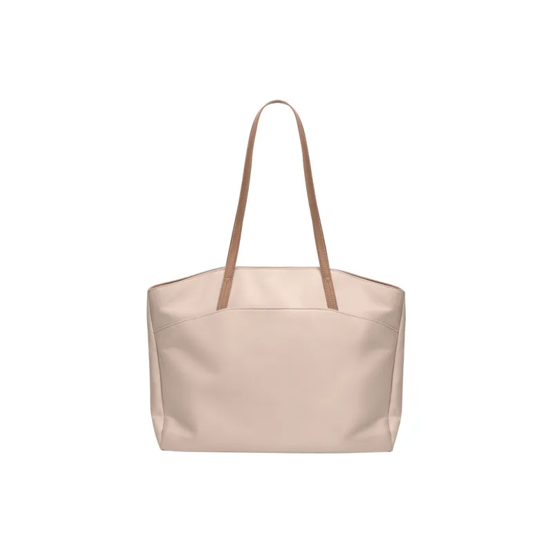 POLO Polyester Handbag Shoulder Bag Large Size Women's Beige Apricot/Black/Light Purple-3
