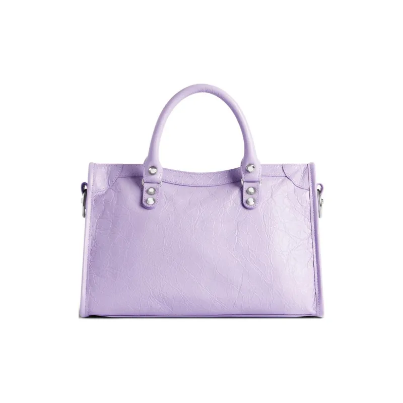 Balenciaga Arena Lambskin Tote Bag Shopping Bag Shoulder Bag Handbag Small Size Women's Light Purple-4