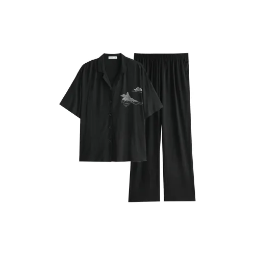 Same Language Pajama Set Women's Feather Black
