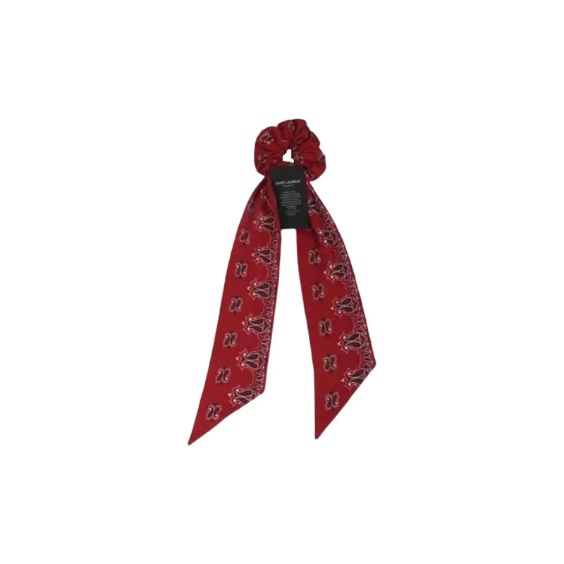 SAINT LAURENT Bandana Printed Ribbon Detailed Scrunchie-1