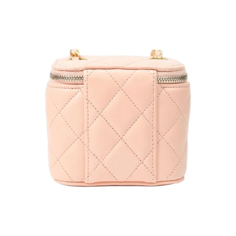 CHANEL Sheepskin Small Box Crossbody Bag Women's Light Orange-2