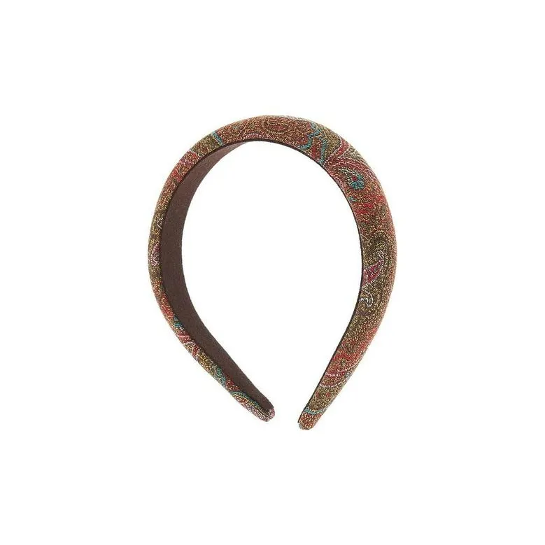 ETRO Fabric Sweater Headbands Women's Brown-1