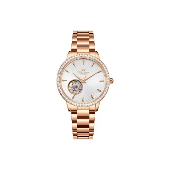 Welly Merck Mechanical Movement Alloy Strap Watch Women's Watch White Dial WM117L