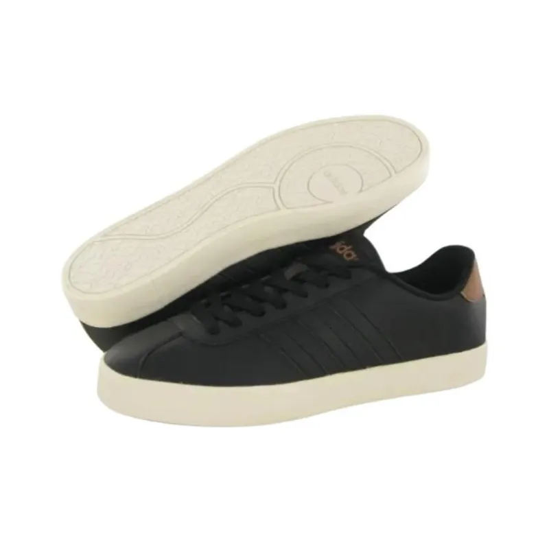 Adidas Vl Court Vulc Anti-Slip And Wear-Resistant Lightweight Low-Top Skateboard Shoes Men's Black Brown-3