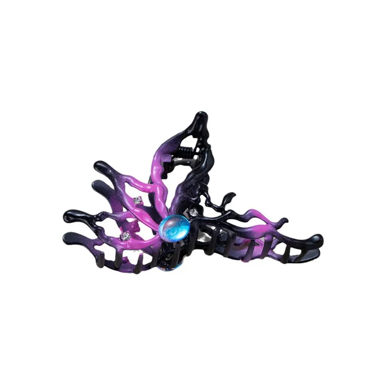 Kelanxi Alloy Hair Clips Women's Purple/Black-0