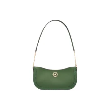 MICHAEL KORS Leather Crescent Bag Shoulder Bag Small Size Women's Leather Brown/Milk White/Green