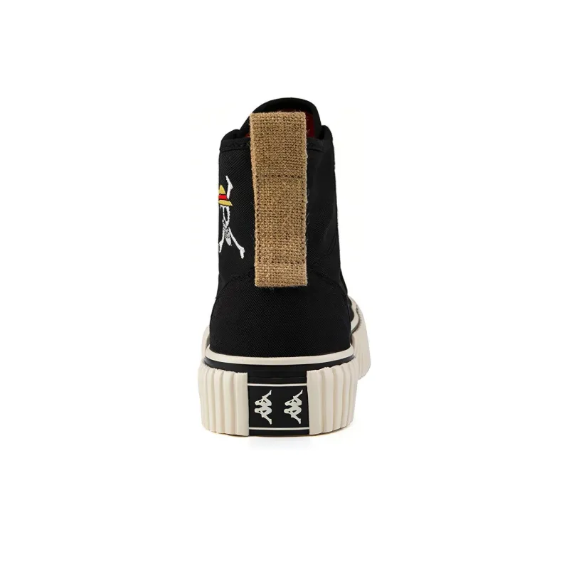 Kappa Wear resistant And Lightweight High Top Canvas Shoes Unisex Black Sea King Co branded Model-3