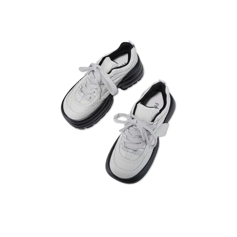 SELAIYA Anti Slip And Wear Resistant Height Increasing Low Top Chunky Sneakers Women's-4