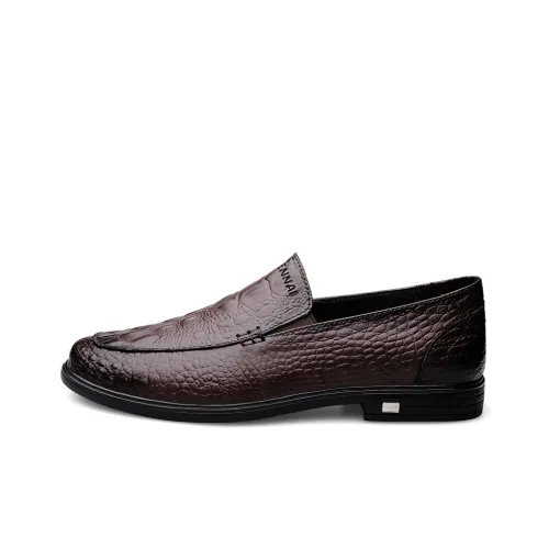 Wen Nai Dress Shoes Men Low-Top Brown