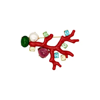 Kenneth Jay Lane Coral Branch Brooch