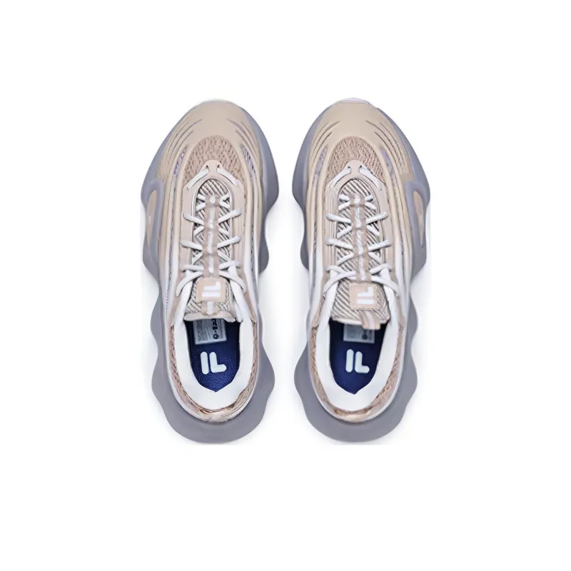 FILA FUSION Ray 3 Cushioning Anti-Slip And Wear-Resistant Low-Top Casual Shoes Women's Gray Pink-2