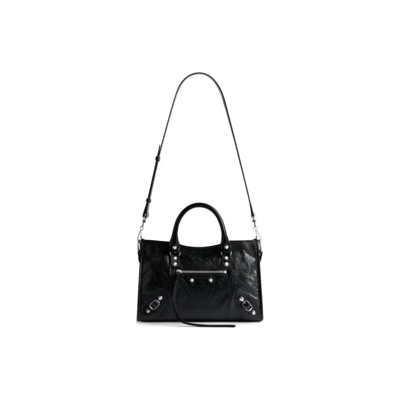 Balenciaga Lambskin Shoulder Bag, Crossbody Bag, Handbag Small Size Women's Black-1