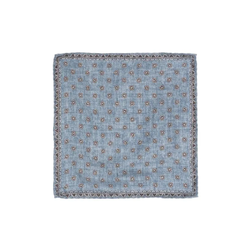 Brunello Cucinelli Geometric-Printed Finished Edge Pocket Square-0