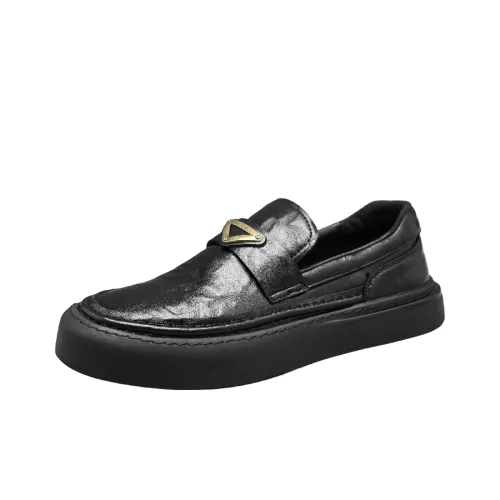 Mo Xu Men's Casual Shoes Men Low-Top Black