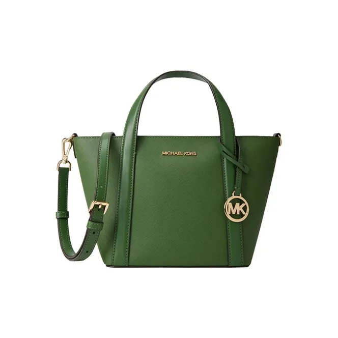 MICHAEL KORS Artificial Leather One Shoulder Portable Crossbody Tote Small Size Women's Camel/Milk White/Green-9