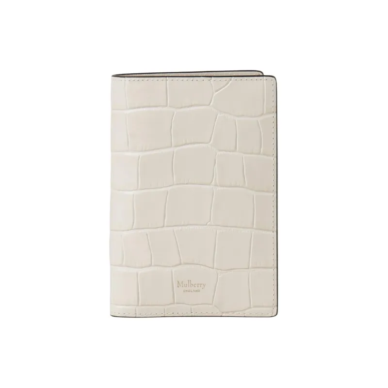 Mulberry Leather Passport Holder Small Size Women's Eggshell Yellow-0