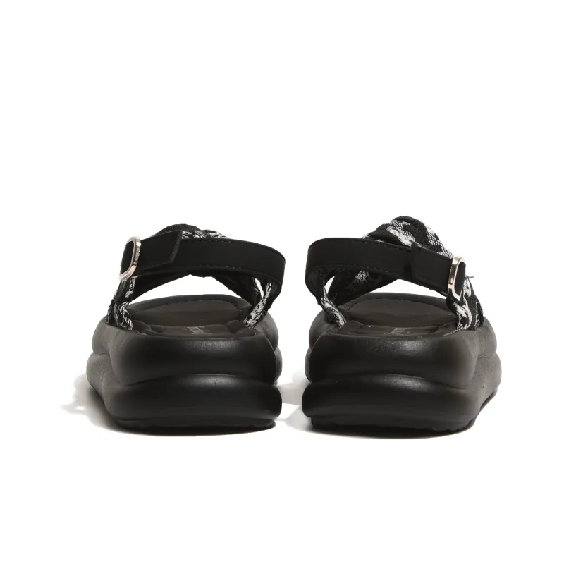 SHUXI Strap Sandals 4.5cm Women's Black Blue-3