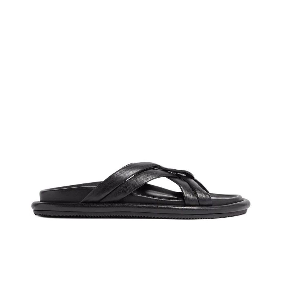 Moncler Bell Crossover-strap Leather Slides US W 6 - POIZON