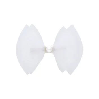 ROYALSASA Silk Chiffon, Faux Pearl Hair Clips Women's
