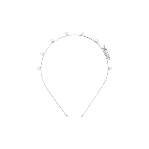 LILY&LOTTY Alloy Pearl Resin Headbands Women's Silver
